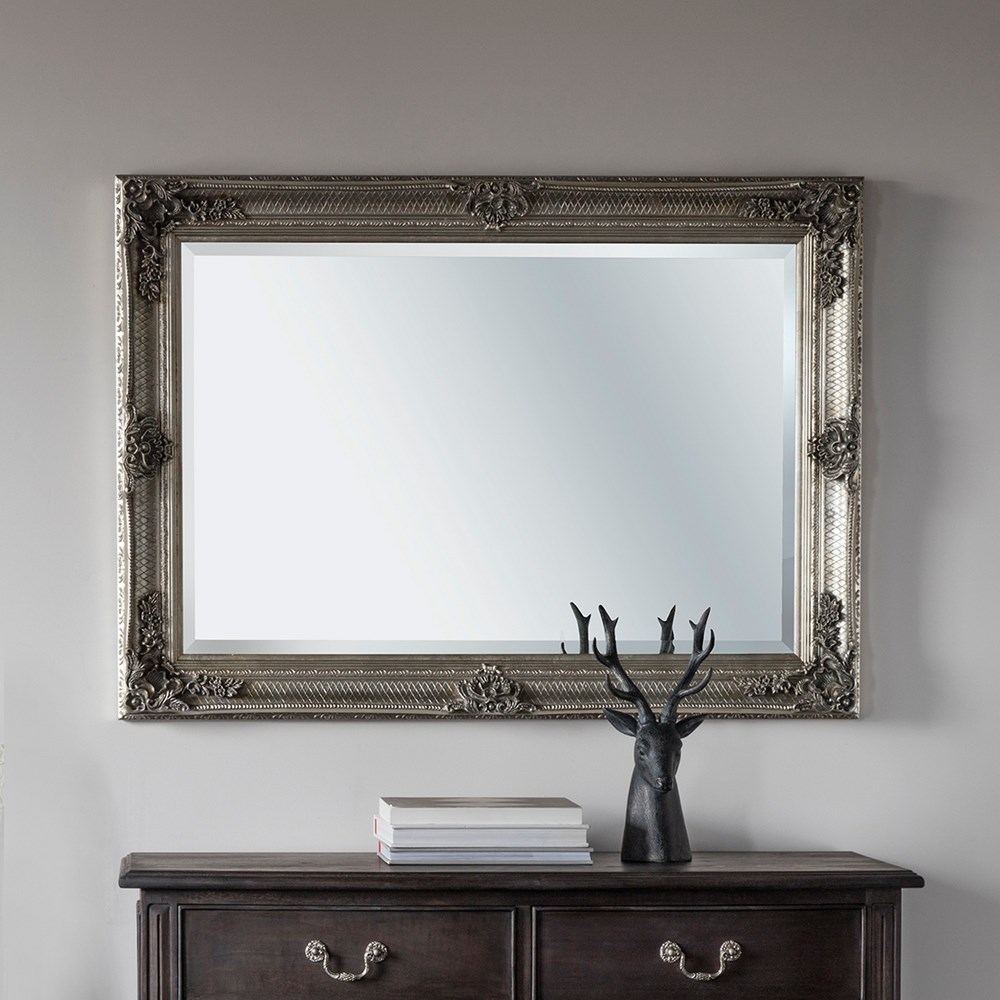 Luxe Tapi Florence Antique Mirror in Silver Grey